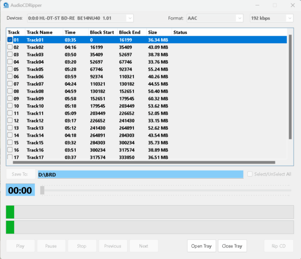 Audio CD Ripper Developer Component