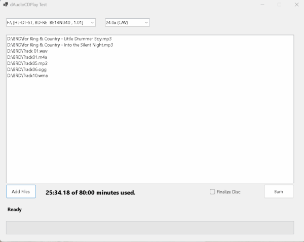 dAudioCDBurn Developer Component