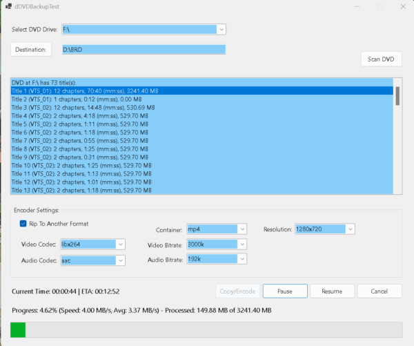 dDVDBackup Developer Component
