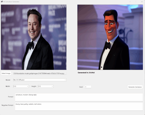 Ai Caricature Image Generator Developer Component
